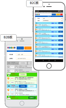 自動配車システムTOMASスマホ画面